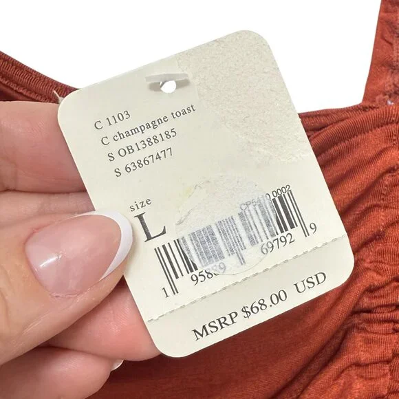 NWT Intimately Free People Meant To Be Women's Ruched Long Sleeve Bodysuit sz L - Picture 7 of 11